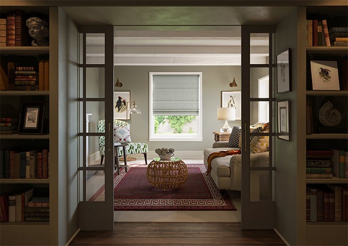 Melrose (Blackout), Silver Rain - Motorised Roman Blind - Image 8